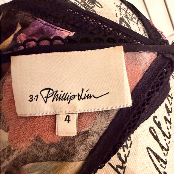 3.1 Phillip Lim Black Floral Long Sleeve Dress - Picture 5 of 5